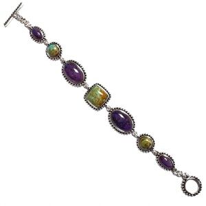 NEW BARSE Bracelet Purple Patagonia Turquoise Sterling Silver Overlay W/O TAG